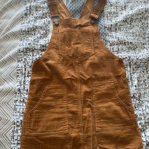 Cute corduroy overall jumper dress rust brown size small brand rewash - like new